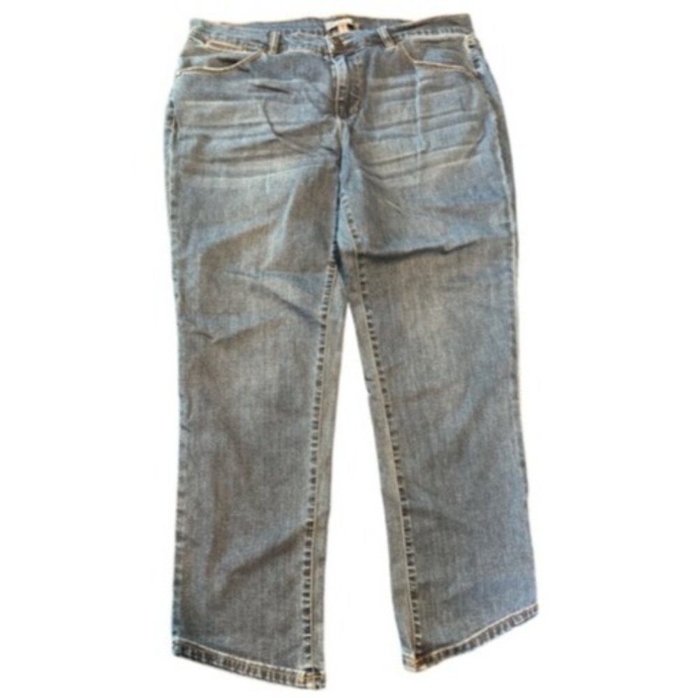 Lisa Rinna Collection Womens Jeans Size 14 UK 18 Straight Leg‎ Denim Mid-Wash
